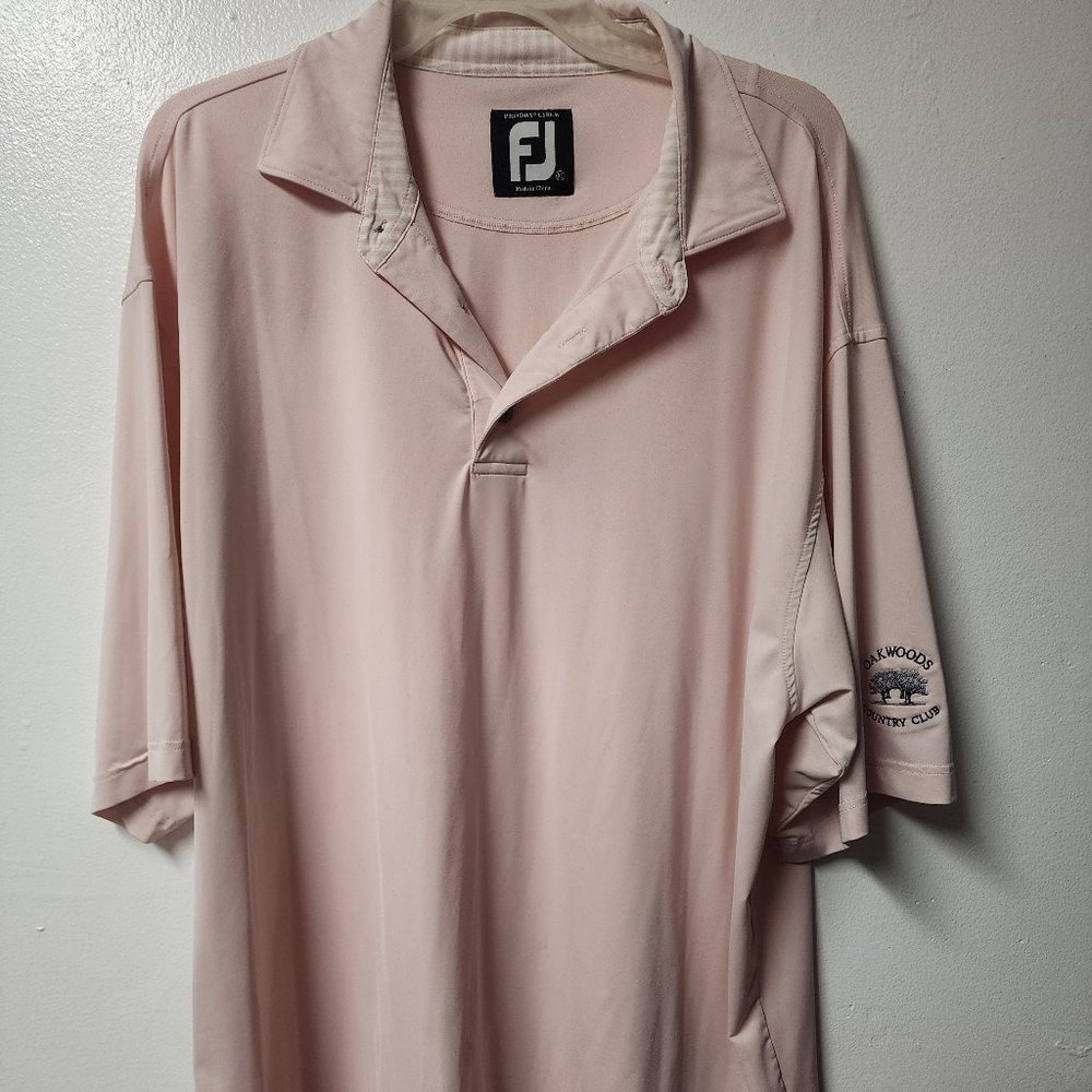 Footjoy Mens prodry lisle XL pink polo shirt golf Tennis
